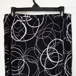 Express Black/Silver/White swirl work casual skirt